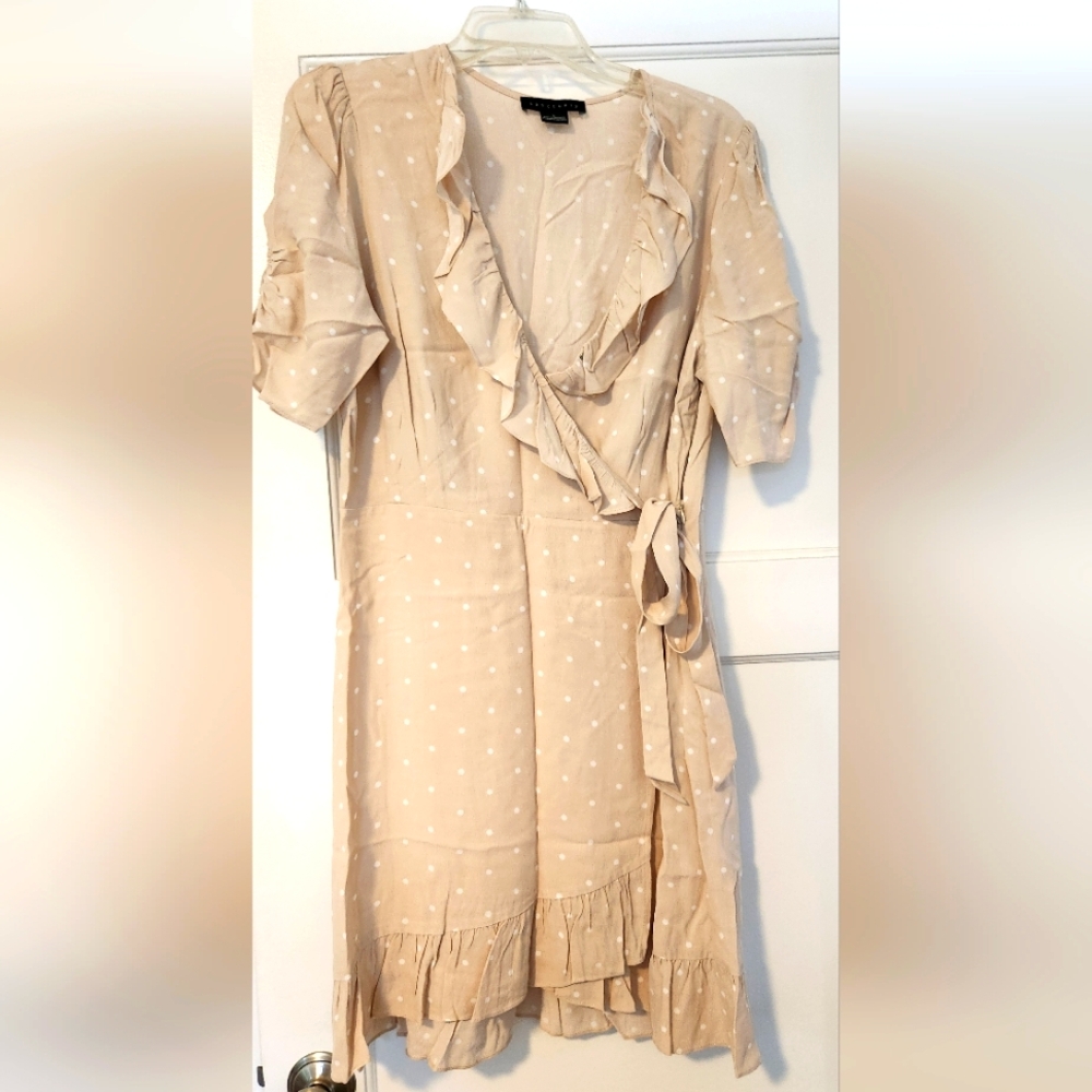 Sanctuary Beige Polka Dot Mini Dress